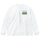 チャレンジャーニシヤマショップの四国カルストの風景 ビッグシルエットロングスリーブTシャツ