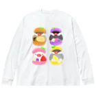 Lily bird（リリーバード）のぎゅっ♪マカロン文鳥ず Big Long Sleeve T-Shirt