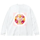 shu-shuの幸運を呼ぶスピリチュアルフルーツ☆「三柑の実」&水玉 Big Long Sleeve T-Shirt