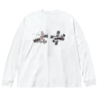 ビューン ワークスのグレー猫ちぃ　ロシア語デザイン Big Long Sleeve T-Shirt