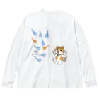 楽猫楽描しげ屋の人魂にゃんこ Big Long Sleeve T-Shirt