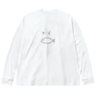time-forestのシンプルなサバTシャツ Big Long Sleeve T-Shirt