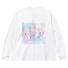 PARU HIMAの虹色泣き虫ふわうさ Big Long Sleeve T-Shirt