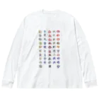 WAMI ARTのヲシテ文字表 ビッグシルエットロングスリーブTシャツ