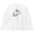 TM-3 Designの名画 × BEER（ミュシャ）黒線画 *文字なしver. Big Long Sleeve T-Shirt