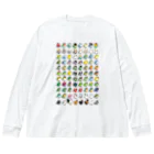 Cody the LovebirdのChubby Bird 鳥さん大集合 Big Long Sleeve T-Shirt