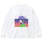 氏のウルフカットの女の子 ビッグシルエットロングスリーブTシャツ