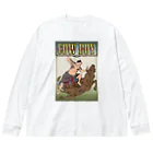 nidan-illustrationの"cow boy"(武者絵) #1 ビッグシルエットロングスリーブTシャツ