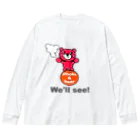 オリジナルデザインTシャツ　SMOKIN'の玉のりモクモックマ ピンク Big Long Sleeve T-Shirt