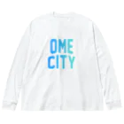 JIMOTOE Wear Local Japanの青梅市 OME CITY ロゴブルー Big Long Sleeve T-Shirt