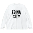 JIMOTOE Wear Local Japanの海老名市 EBINA CITY ロゴブラック Big Long Sleeve T-Shirt