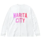 JIMOTOE Wear Local Japanの成田市 NARITA CITY ロゴピンク Big Long Sleeve T-Shirt