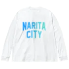 JIMOTOE Wear Local Japanの成田市 NARITA CITY ロゴブルー ビッグシルエットロングスリーブTシャツ