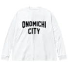 JIMOTOE Wear Local Japanの尾道市 ONOMICHI CITY ロゴブラック Big Long Sleeve T-Shirt