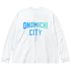 JIMOTOE Wear Local Japanの尾道市 ONOMICHI CITY ロゴブルー Big Long Sleeve T-Shirt