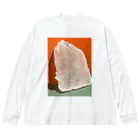 氷屋さんのオレンジと緑と氷 루즈핏 롱 슬리브 티셔츠
