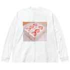 癒しショップのショートケーキ ビッグシルエットロングスリーブTシャツ