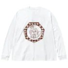 ヘーゼル色のどんぐりまなこの招き猫(茶)一陽来復 Big Long Sleeve T-Shirt