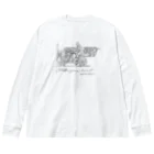 R.D.SAKURAのFlying bicycle 淡色 Big Long Sleeve T-Shirt