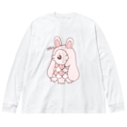 かわいいもののおみせ　いそぎんちゃくのぴえんうさ耳アマビエ　文字あり Big Long Sleeve T-Shirt