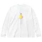 小鳥のほっぺの本読むピヨちゃん Big Long Sleeve T-Shirt