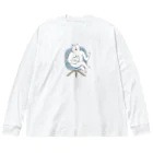 けちゃっぷごはんのお店の何かを熱弁する猫 Big Long Sleeve T-Shirt