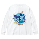 みなとまち層の暖かい海の魚たち ビッグシルエットロングスリーブTシャツ