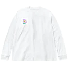 もみんちゃんshopppppのお洒落なむらさきお花さん Big Long Sleeve T-Shirt