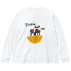 Coi_Galleryのツバメ「養って」 ビッグシルエットロングスリーブTシャツ