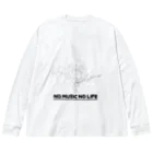 tieのねこバンド白 Big Long Sleeve T-Shirt