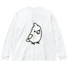 Cody the LovebirdのChubby Bird シロビタイムジオウム ビッグシルエットロングスリーブTシャツ