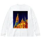 GALLERY misutawoのハンガリー 夜のマーチャーシュ聖堂 ビッグシルエットロングスリーブTシャツ