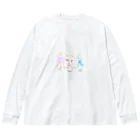 秘密結社アイスクリンの鬼の子トリオ ビッグシルエットロングスリーブTシャツ