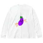 こなぐすり。の走る🍆くん ビッグシルエットロングスリーブTシャツ