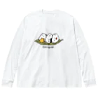 小粒パンダのおみせの小粒パンダONIGIRI！ ビッグシルエットロングスリーブTシャツ