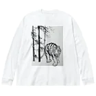 水墨絵師 松木墨善の2022干支「寅」水墨画 Big Long Sleeve T-Shirt