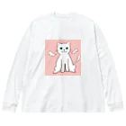 あおの天使ねこちゃん ビッグシルエットロングスリーブTシャツ