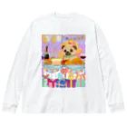 IzumiracleのDog in a wig at a feast! ビッグシルエットロングスリーブTシャツ