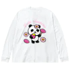 Lala Fantasia SUZURI StoreのLala Panda Yakiimo ビッグシルエットロングスリーブTシャツ