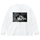 Vincent Bowwowの振り向くビンセントくん_モノクロVer Big Long Sleeve T-Shirt