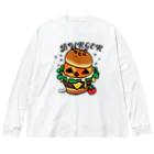 イラスト MONYAAT のバーガー ビッグシルエットロングスリーブTシャツ