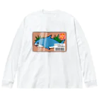 鮫ゑ〜〜の大特価で売られて切ないサメ 루즈핏 롱 슬리브 티셔츠