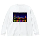 GALLERY misutawoの横浜 みなとみらいの夜景 ビッグシルエットロングスリーブTシャツ