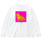 umbrella shopのデブトラちゃん ピンク背景 Big Long Sleeve T-Shirt