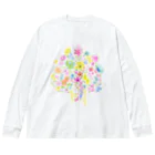 tetote ai design hut ～森の中のデザイン制作所～の花ごころ　恋ごころ ビッグシルエットロングスリーブTシャツ