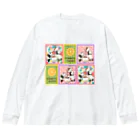 ちょらぷみのチョコレートぱんだ　スイーツパンダ　昭和レトロ　ポップ ビッグシルエットロングスリーブTシャツ