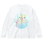 まめるりはことりの可愛いのぞき見セキセイインコちゃん【まめるりはことり】 Big Long Sleeve T-Shirt