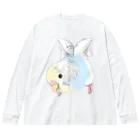 まめるりはことりのご機嫌羽セキセイインコちゃん【まめるりはことり】 Big Long Sleeve T-Shirt