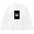 Timmy chan の猫の鳩胸 ビッグシルエットロングスリーブTシャツ