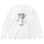 ビールとアート TM-3 Designの偉人 × BEER（ナポレオン）黒線画 Big Long Sleeve T-Shirt